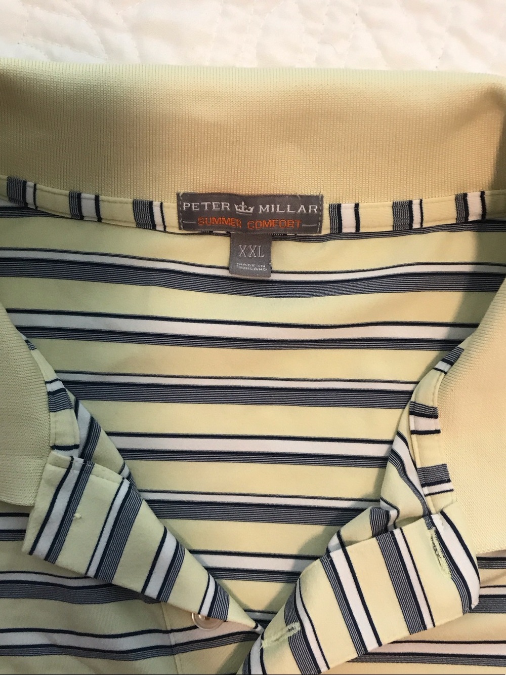 Peter Millar stripped polo golf shirt